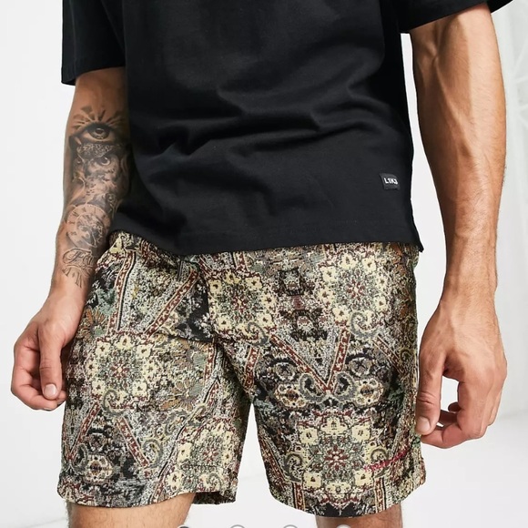 Men’s River Island tapestry pull on shorts Size 34 - Picture 2 of 12